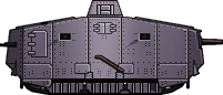 Sideview of A7V tank